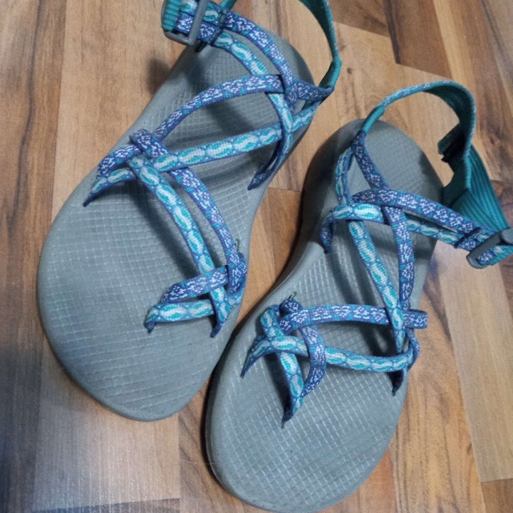 Used blue Chacos size 9